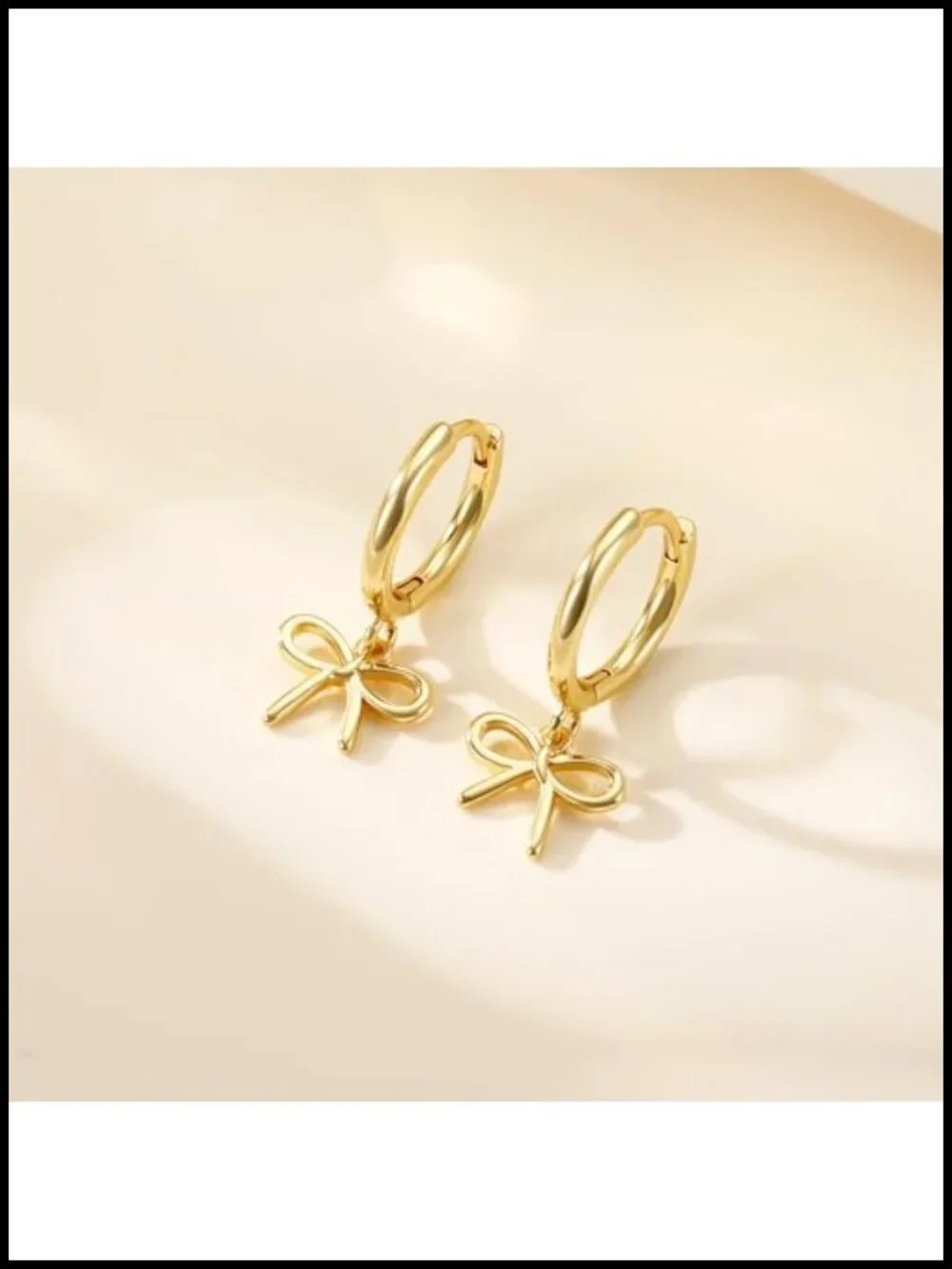 Gold Plated Bow Earrings for Girls Women Hypoallergenic